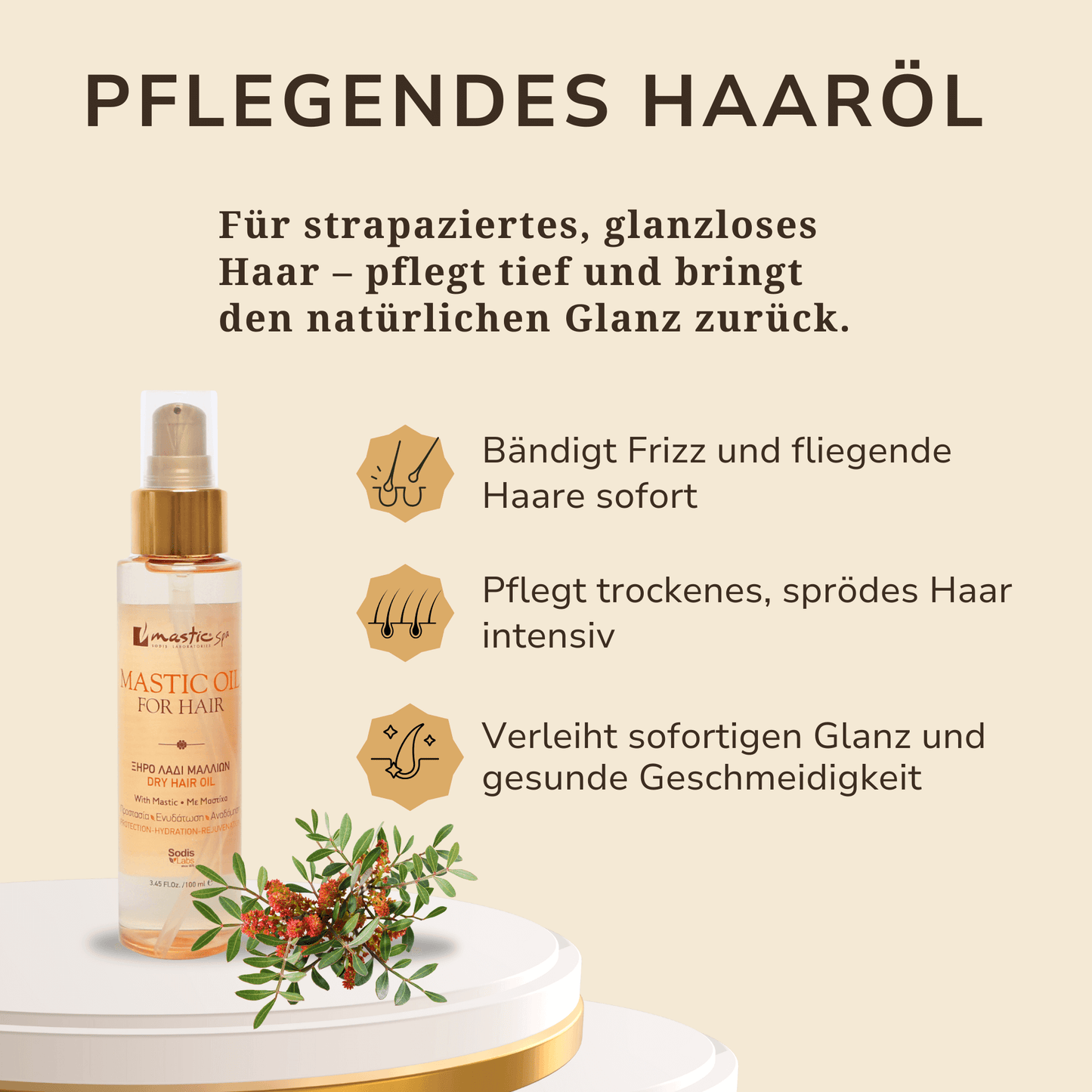 Mastix-Haaröl Glanz & Pflege für trockenes Haar
