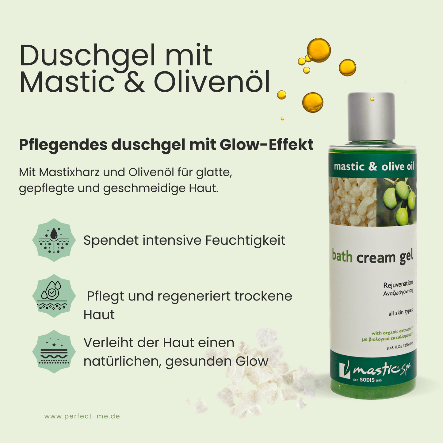 Erfrischendes Duschgel mit Mastix & Olivenöl