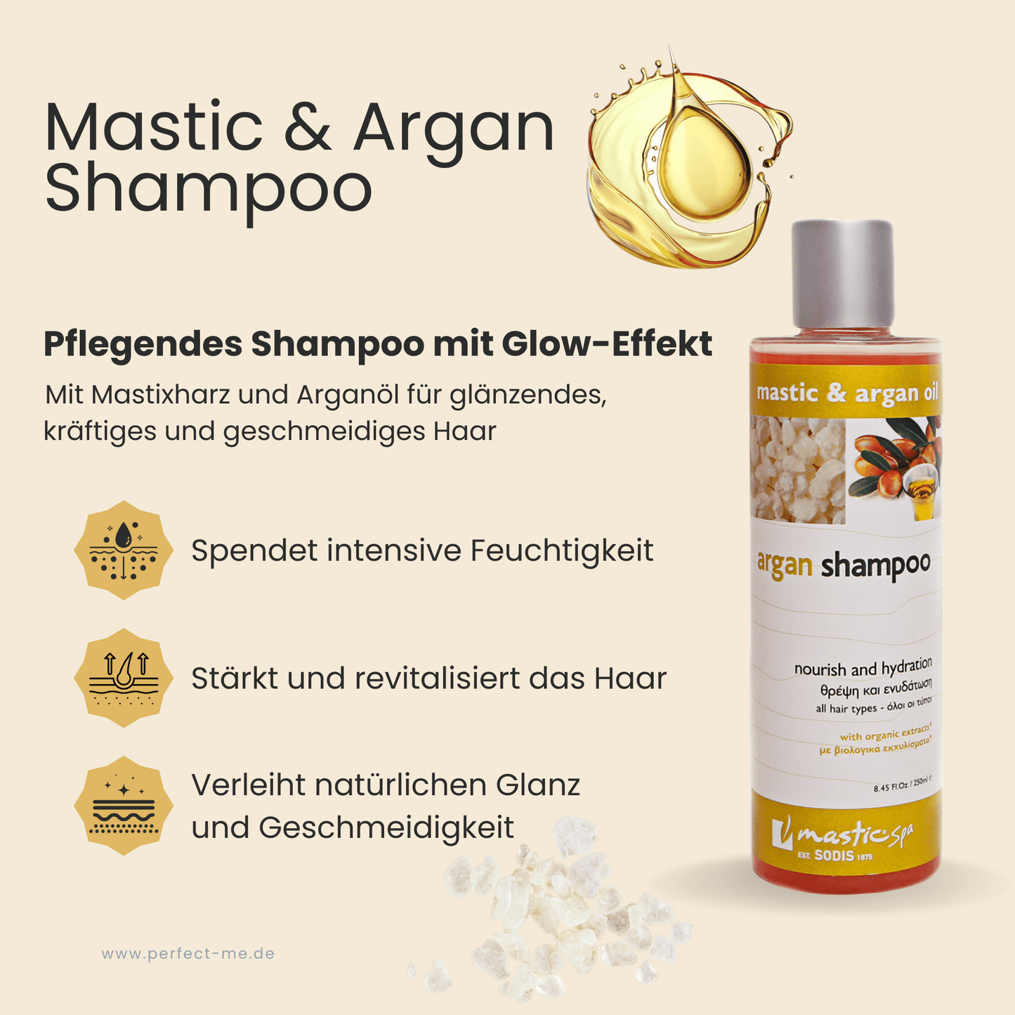 Argan Shampoo mit Chios-Mastix & Arganöl – 250 ml